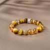 Yellow Citrine Tiger Eye Bead Bracelet