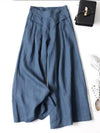 Women's Wide Leg Pants Cotton Linen High Waist Trousers With Pockets