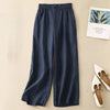 Cotton Linen Wide Leg Pants with Frog Buttons