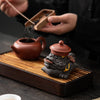 Purple Clay Tea Pet Toad Figurine with Coins