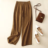 Women's Wide Leg Pants Cotton Linen High Waist Summer Casual Trousers
