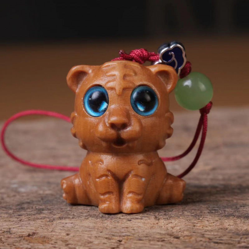 Green Sandalwood Chinese Zodiac Animal Keychain
