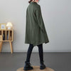Asymmetric Cotton Midi Dress with Mock Neck and Pockets