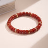 Rainbow Multi-Gemstone Disc Bead Bracelet with Gold-Tone Accents
