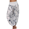 Flower Leaves Pattern Loose Harem Trousers Women's Yoga Pants
