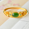 Jade Flower Leaf Harmony Luck Bracelet Bangle