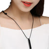 Black Obsidian Blue Sandstone Pendant Necklace Crystal Stone