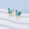 Abalone Shell Pearl Animal Stud Earrings S925 Silver