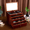 Wooden Jewelry Box with Carved Plum Blossom Lid