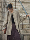 Tie Dye Frog-Button Long Sleeve Zen Meditation Open Front Jacket