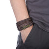 Handmade Leather Bracelet Set with Gift Message Card