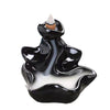 Black Ceramic Backflow Incense Burner Waterfall Design