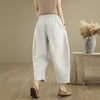 Women's Harem Pants Cotton Linen Wide Leg Trousers With Pockets