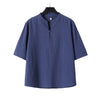 Plain Color Three Quarter Sleeve One Button Men's Shirt