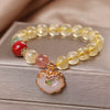 Natural Citrine White Jade Protection Charm Bracelet