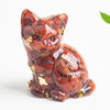 Crystal Chip Resin Cat Figurine Desktop Decoration
