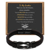 Stainless Steel Infinity Leather Weave Balance Bracelet