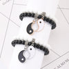 Yin Yang Couple Bracelet Set, Black and White Beads