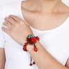 Green Luck Dangling Flower Bracelet, Agate Beads