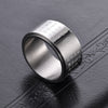 Titanium Steel Golden Light Mantra Spinner Ring