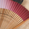 Gradient Bamboo Folding Fan with Hollow Engraved Handle