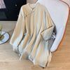 Women's Linen Frog-Button Stand Collar Long Sleeve Shirt