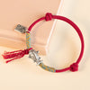 Koi Fish Red String Bracelet with Silver Charm