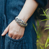 Koi Fish Lotus Luck Wealth Bracelet Bangle Silver Tone Cuff