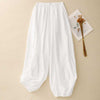 Women's Harem Pants Cotton Linen Loose Fit Lantern Trousers