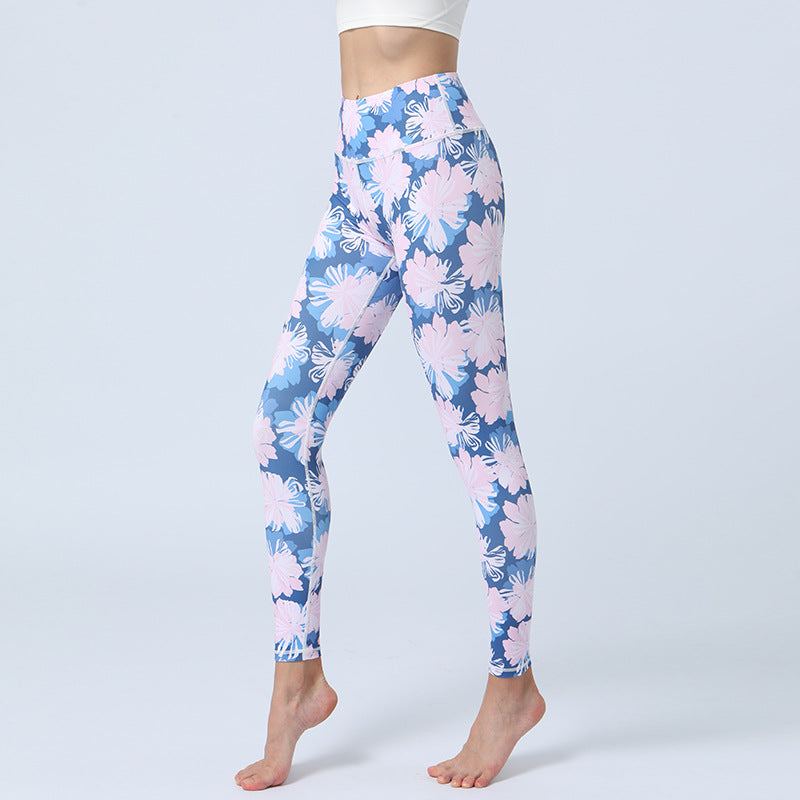 Floral Print High Waist Yoga Leggings for Women
