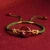 Handwoven Cinnabar Peace Buckle Rope Bracelet