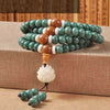 Green Bodhi Seed Lotus Mala Bracelet