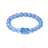 Natural Aquamarine Pixiu Bracelet, Icy Blue Beads