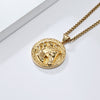 Horse Head Pendant Necklace, Stainless Steel Round Coin Charm