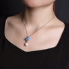 Sterling Silver Butterfly Pearl Necklace Ring Earrings Set
