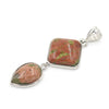 Geometric Double Stone Pendant Necklace with Polished Crystal