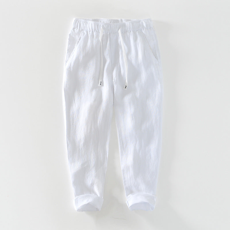 Men's Linen Drawstring Pants with Pockets