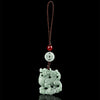 Jade Kirin Phone Charm and Keychain, Hand-Woven with Coin Bead