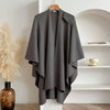 Solid Color Cotton Slit Shawl Wrap