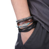 Handmade Leather Bracelet Set with Gift Message Card