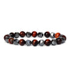 Faceted Stone Bead Bracelet with Hematite, 8mm