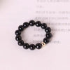 Natural Crystal Ring with Gemstone Beads
