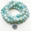 108 Bead Mala Bracelet with Lotus or Om Charm