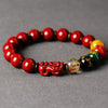 Cinnabar Pixiu Bracelet with Wealth Beads