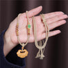 Sandalwood Peace Lock Necklace with Cotton Cord