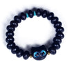 Ebony Wood Cat Bracelet with Liuli Glass Eyes