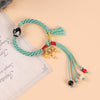 Tibetan Style Dzi Bead Braided Bracelet with Tassel