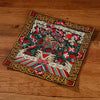 Embroidered Tea Mat, Square Coaster with Dragon Phoenix