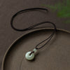 Natural Hetian Jade Peace Buckle Pendant Necklace