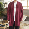 Men's Mid-length Coat Fall Simple Casual Cotton Linen Clothing